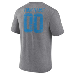 Detroit Lions Heritage Custom Name & Number Tri-Blend T-Shirt - Gray - NFL