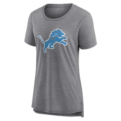 Detroit Lions Women's Heritage Custom Name & Number Tri-Blend T-Shirt - Gray - NFL