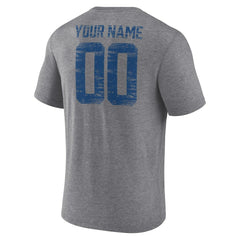 Indianapolis Colts Heritage Custom Name & Number Tri-Blend T-Shirt - Gray - NFL