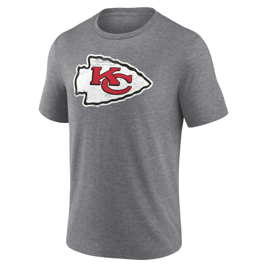 Kansas City Chiefs Heritage Custom Name & Number Tri-Blend T-Shirt - Gray - NFL