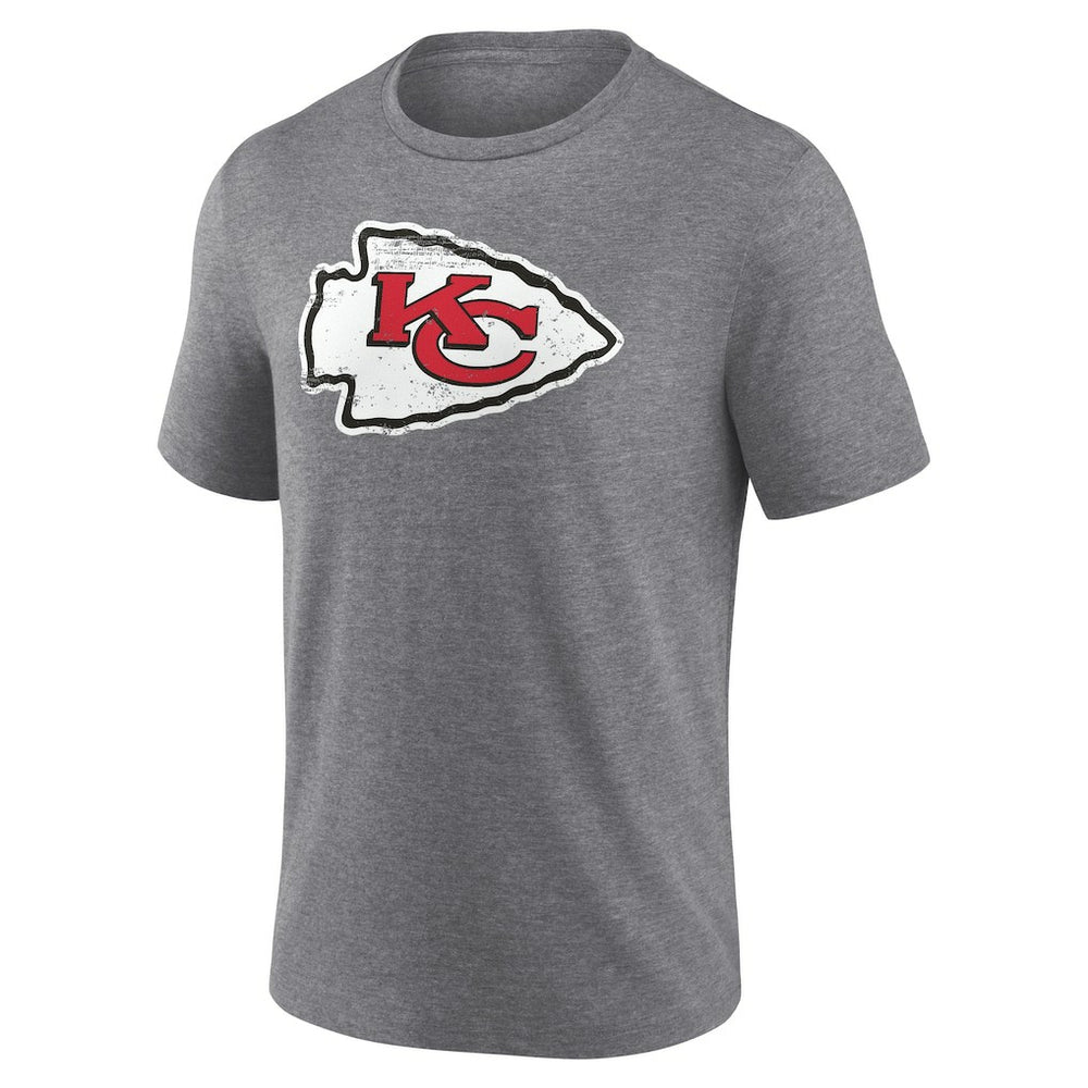Kansas City Chiefs Heritage Custom Name & Number Tri-Blend T-Shirt - Gray - NFL