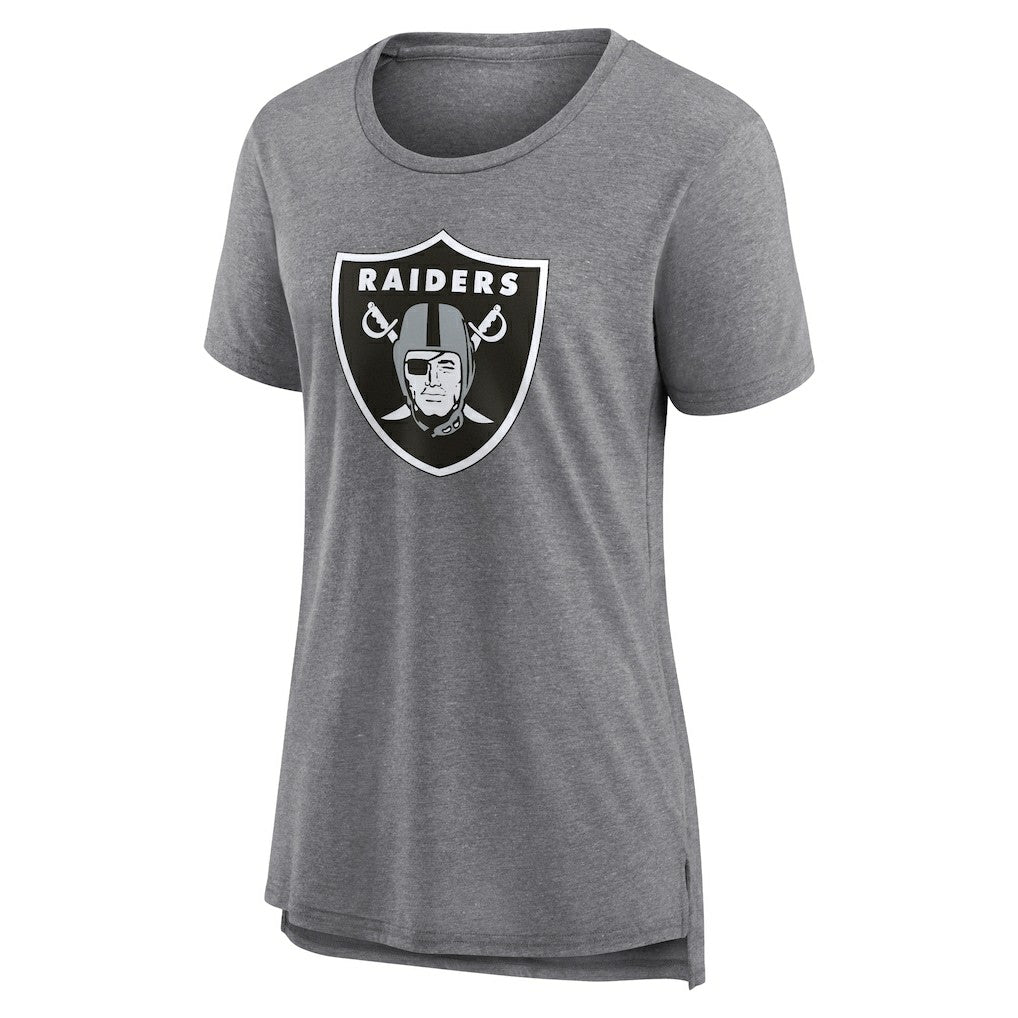 Las Vegas Raiders Women's Heritage Custom Name & Number Tri-Blend T-Shirt - Gray - NFL