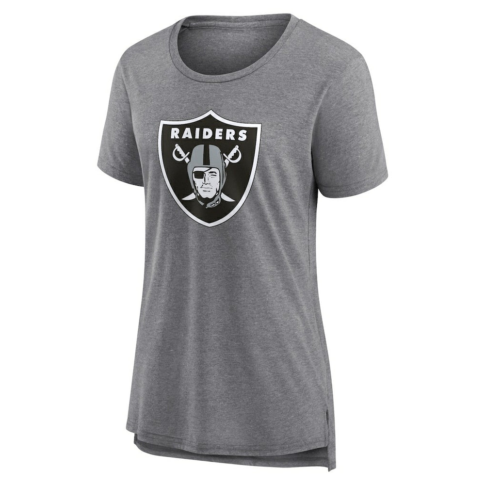 Las Vegas Raiders Women's Heritage Custom Name & Number Tri-Blend T-Shirt - Gray - NFL