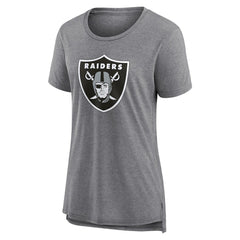 Las Vegas Raiders Women's Heritage Custom Name & Number Tri-Blend T-Shirt - Gray - NFL