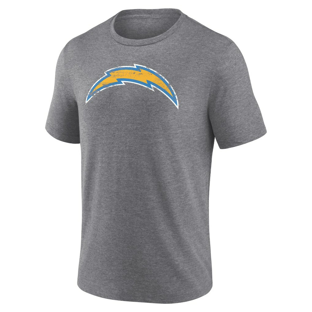 Los Angeles Chargers Heritage Custom Name & Number Tri-Blend T-Shirt - Gray - NFL