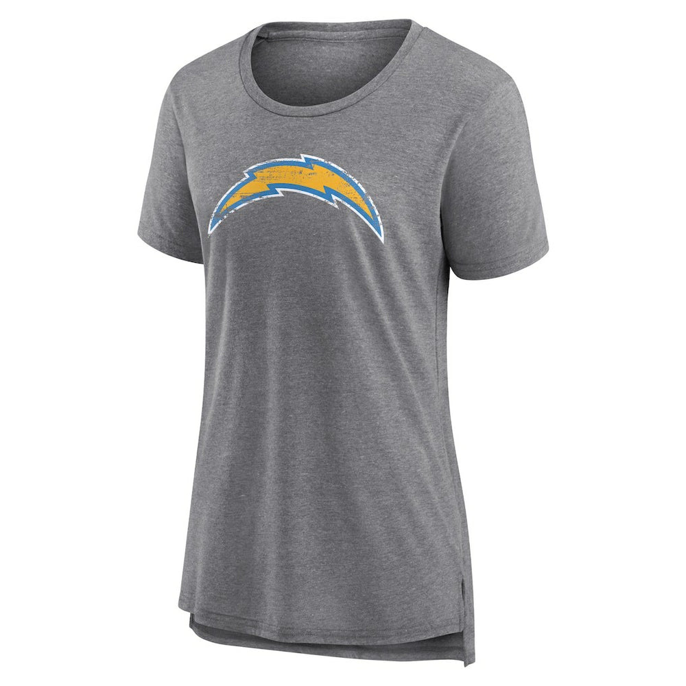 Los Angeles Chargers Women's Heritage Custom Name & Number Tri-Blend T-Shirt - Gray - NFL