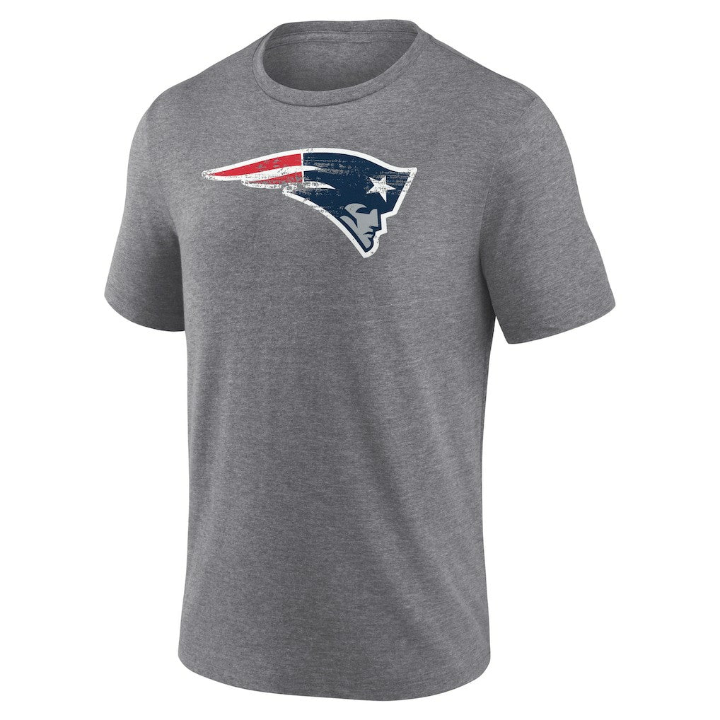 New England Patriots Heritage Custom Name & Number Tri-Blend T-Shirt - Gray - NFL