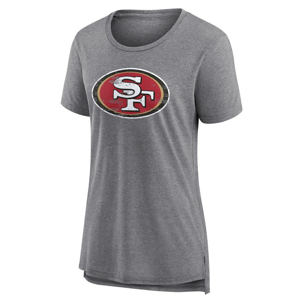 San Francisco 49ers Women's Heritage Custom Name & Number Tri-Blend T-Shirt - Gray - NFL