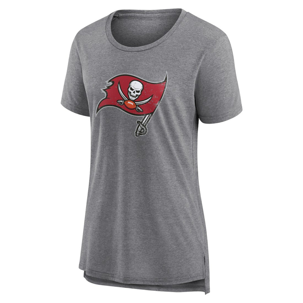 Tampa Bay Buccaneers Women's Heritage Custom Name & Number Tri-Blend T-Shirt - Gray - NFL