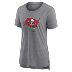 Tampa Bay Buccaneers Women's Heritage Custom Name & Number Tri-Blend T-Shirt - Gray - NFL