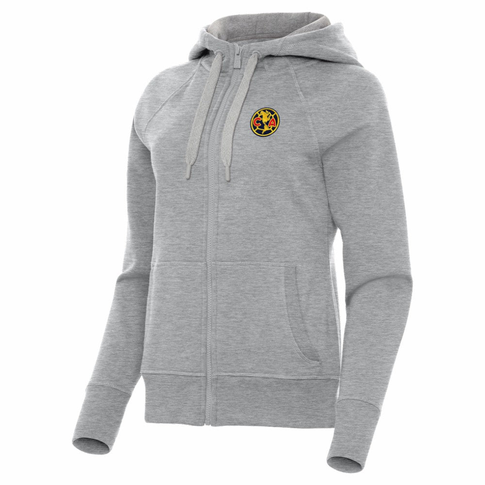 Club America Antigua Women's Takeover Full-Zip Hoodie Heather Gray