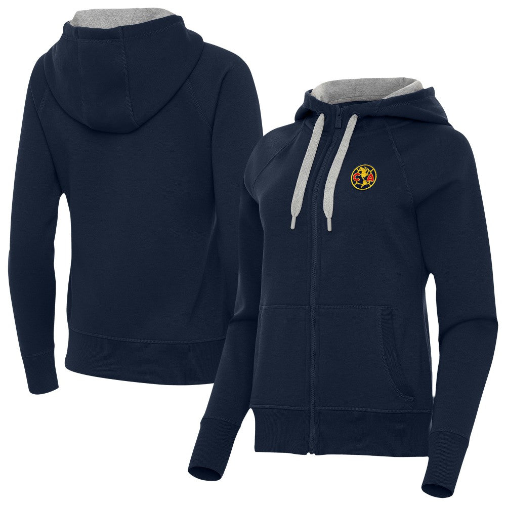 Club America Antigua Women's Takeover Full-Zip Hoodie Navy