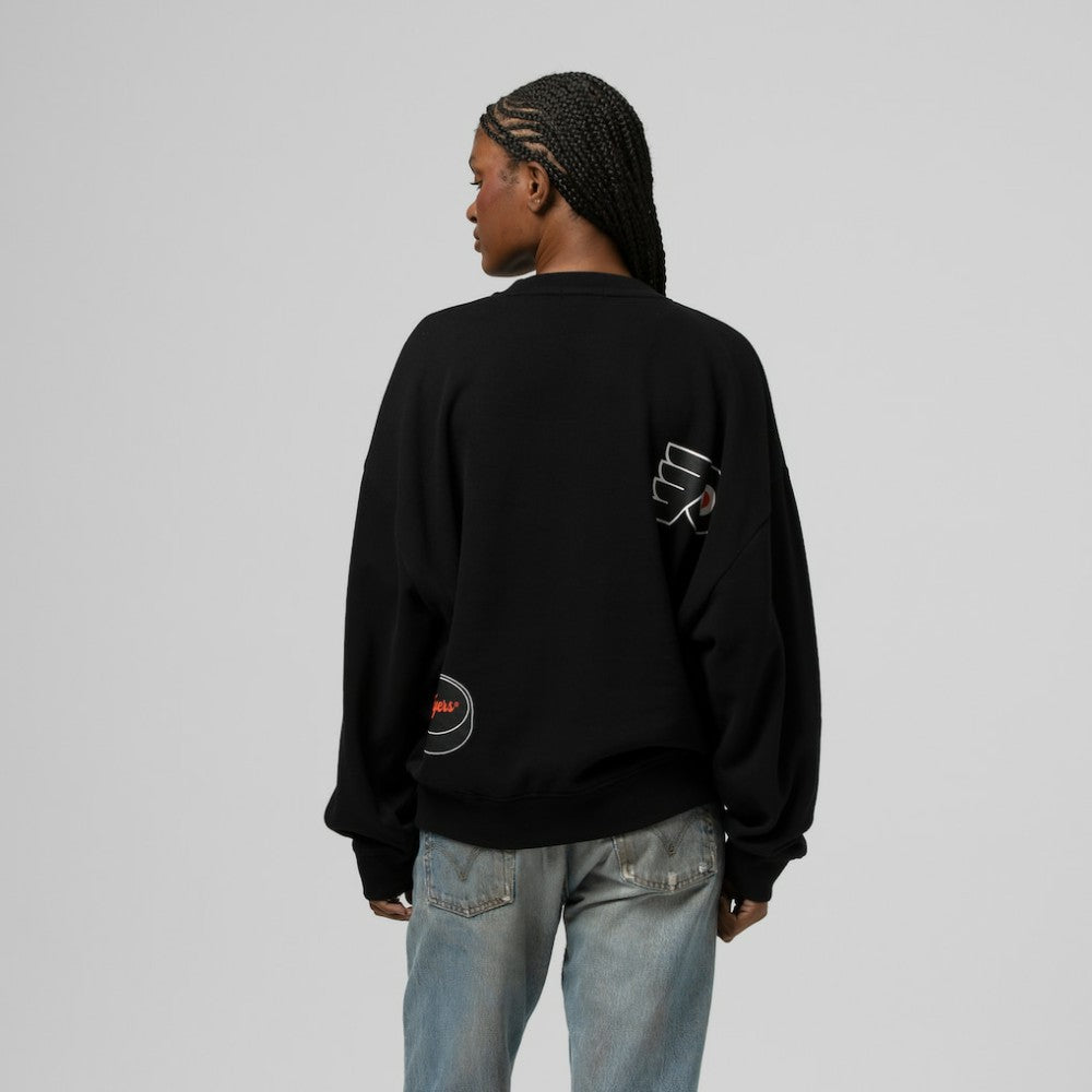 Philadelphia Flyers Mitchell & Ness Women's Vintage Crewneck Sweatshirt - Black | NHL Clearance