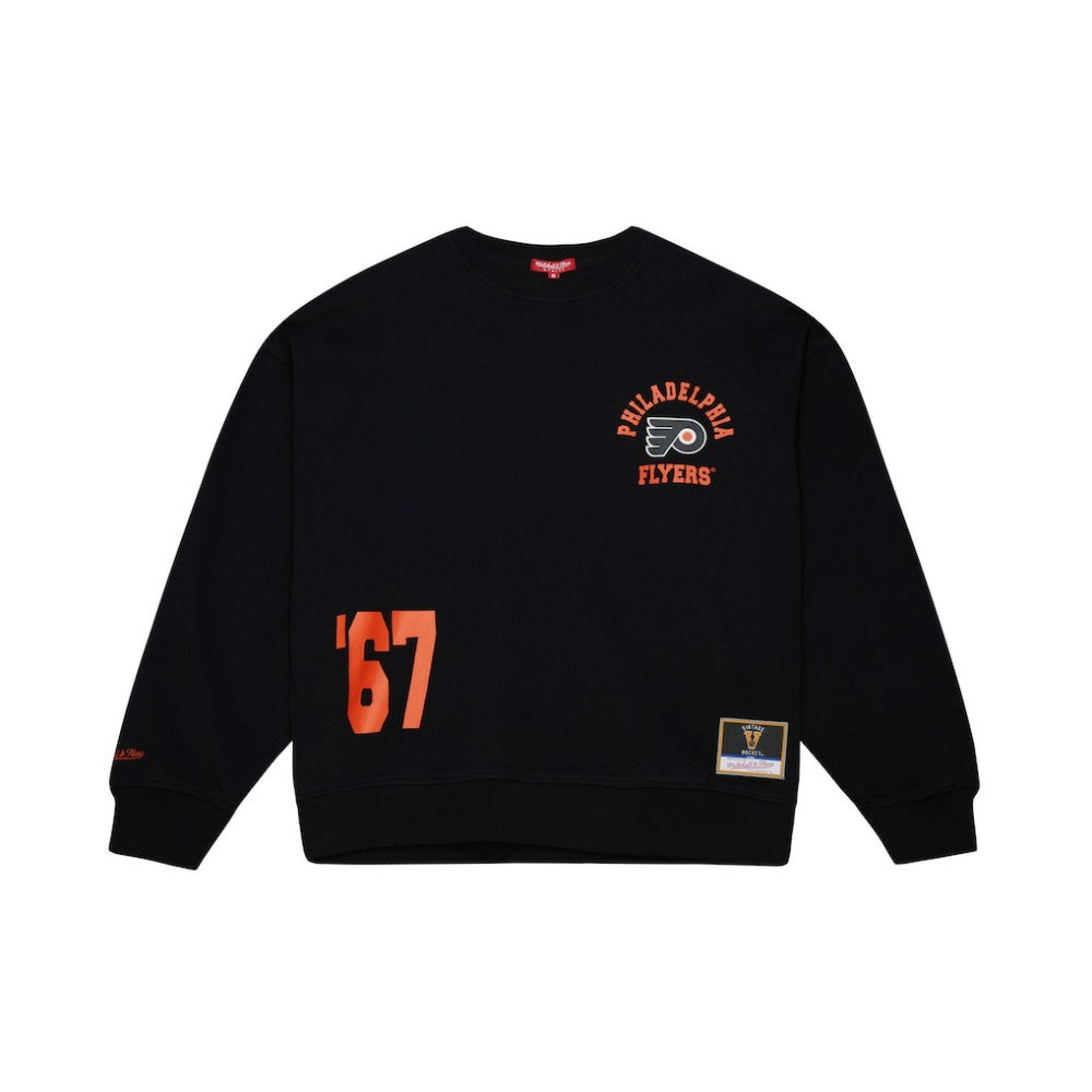Philadelphia Flyers Mitchell & Ness Women's Vintage Crewneck Sweatshirt - Black | NHL Clearance
