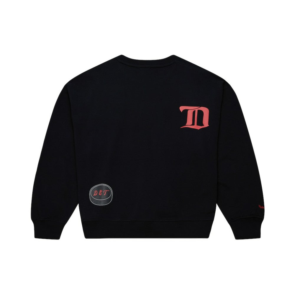 Detroit Red Wings Mitchell & Ness Women's Vintage Crewneck Sweatshirt - Black | NHL Lifestyle