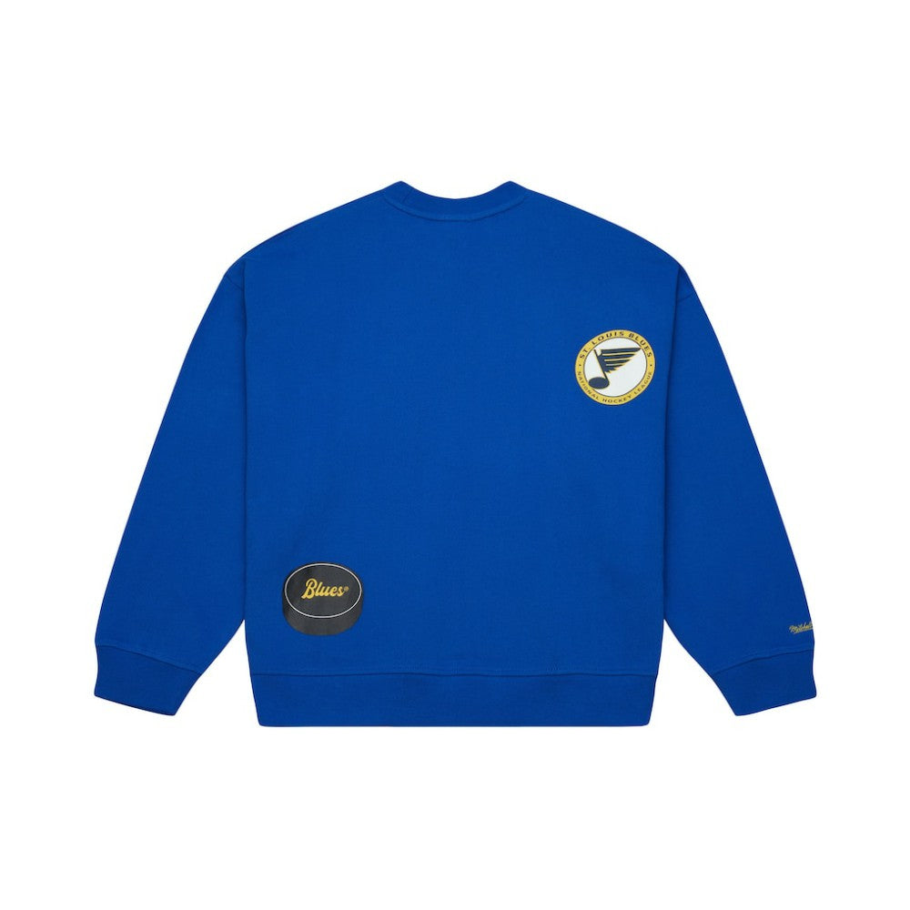 St. Louis Blues Mitchell & Ness Women's Vintage Crewneck Sweatshirt - Blue | NHL on sale