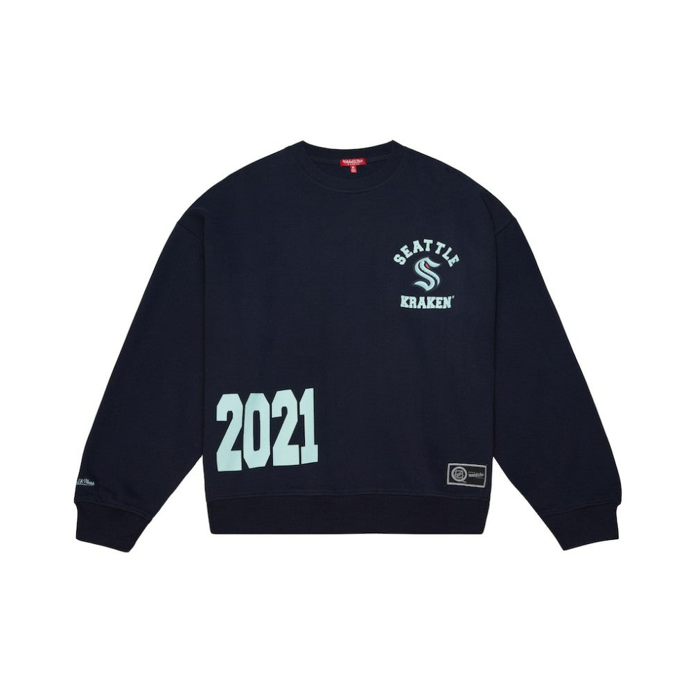Seattle Kraken Mitchell & Ness Women's Vintage Crewneck Sweatshirt - Deep Sea Blue | NHL Lifestyle