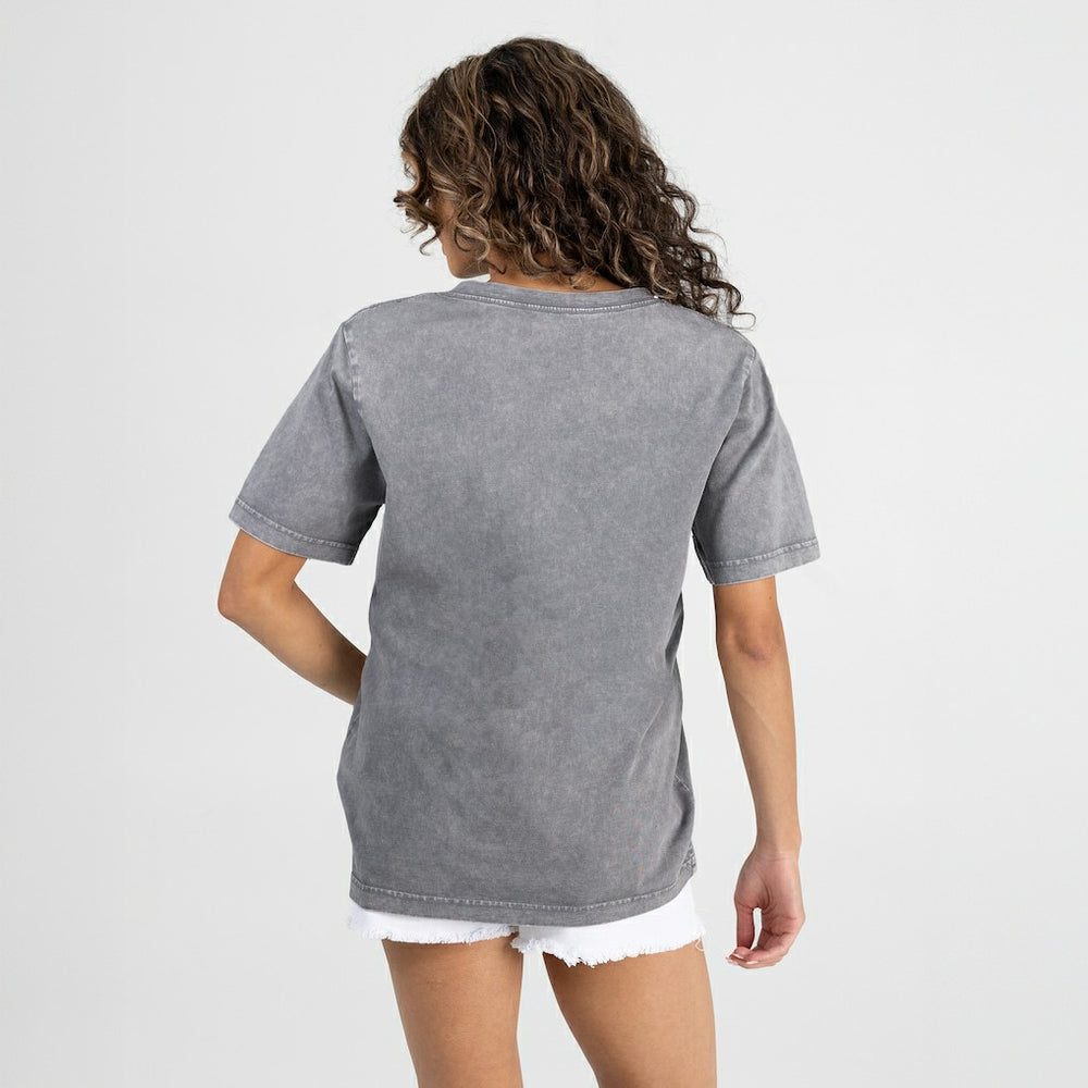 Minnesota Vikings Gameday Couture Women's Relaxed Iconic Edge Rhinestone V-Neck T-Shirt - Gray - NFL