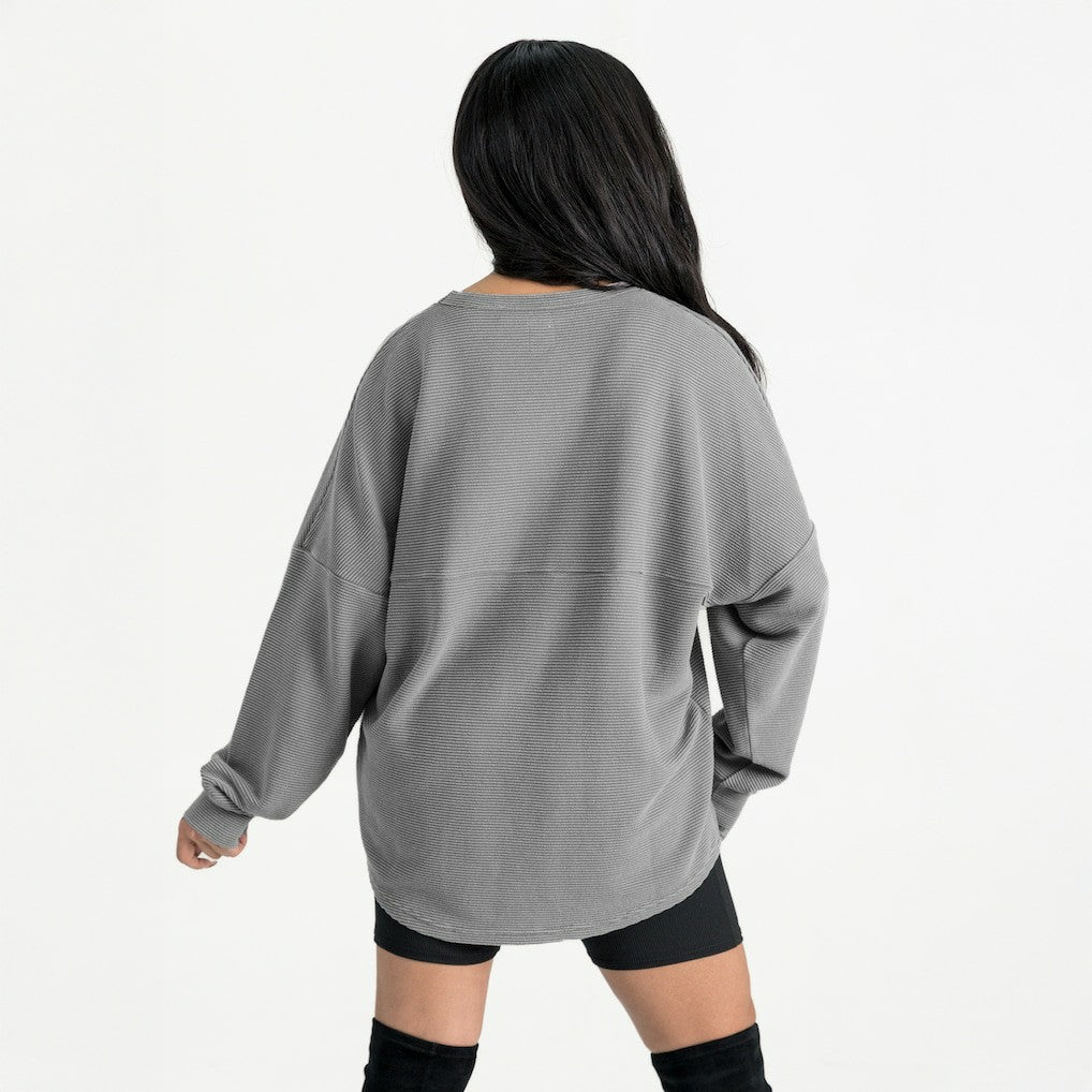 Washington Commanders Gameday Couture Women's Oversized Pure Motion Corded Sweatshirt - Gray - NFL