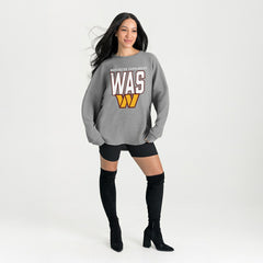 Washington Commanders Gameday Couture Women's Oversized Pure Motion Corded Sweatshirt - Gray - NFL