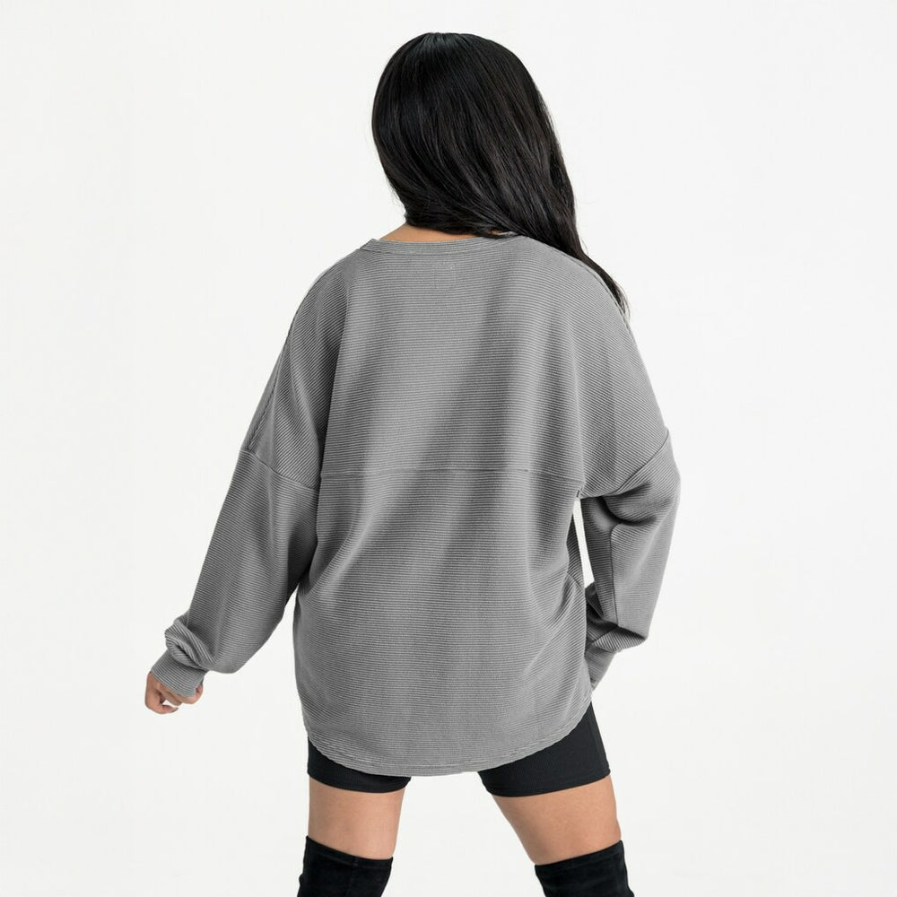 Pittsburgh Steelers Gameday Couture Women's Oversized Pure Motion Corded Sweatshirt - Gray - NFL