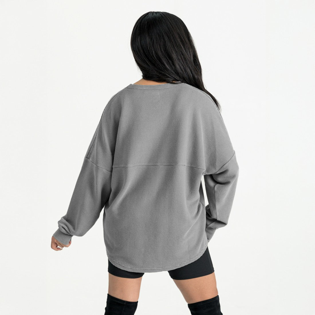 Green Bay Packers Gameday Couture Women's Oversized Pure Motion Corded Sweatshirt - Gray - NFL