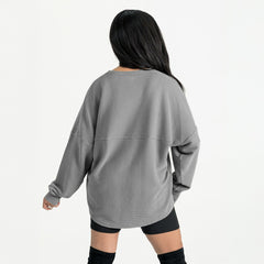 Green Bay Packers Gameday Couture Women's Oversized Pure Motion Corded Sweatshirt - Gray - NFL