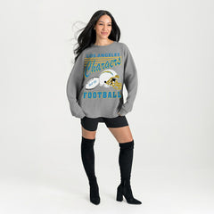 Los Angeles Chargers Gameday Couture Women's Oversized Sweet Victory Corded Sweatshirt - Gray - NFL