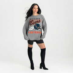 Chicago Bears Gameday Couture Women's Oversized Sweet Victory Corded Sweatshirt - Gray - NFL