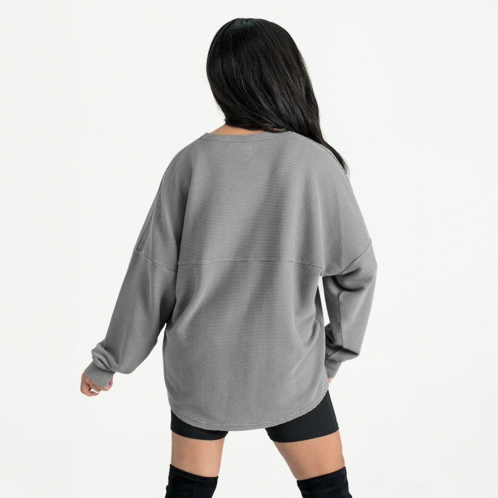 Baltimore Ravens Gameday Couture Women's Oversized Sweet Victory Corded Sweatshirt - Gray - NFL