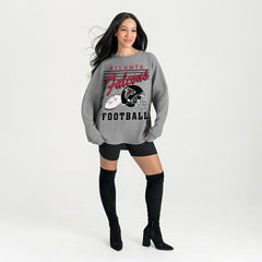 Atlanta Falcons Gameday Couture Women's Oversized Sweet Victory Corded Sweatshirt - Gray - NFL