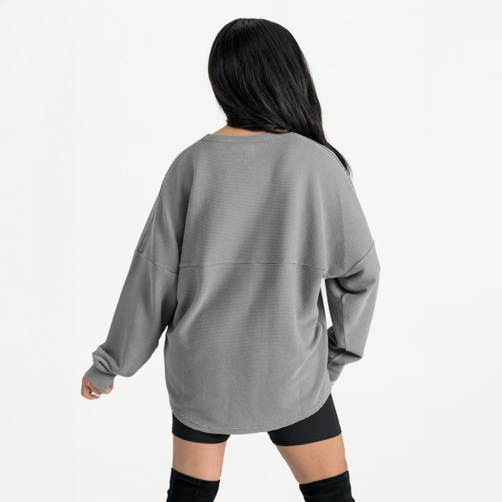 Houston Texans Gameday Couture Women's Oversized Sweet Victory Corded Sweatshirt - Gray - NFL