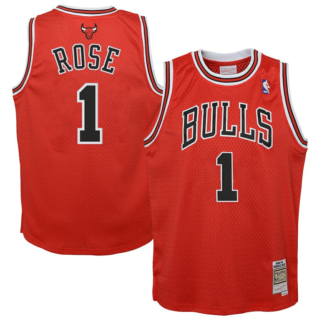 Mitchell & Ness Derrick Rose Chicago Bulls Youth 2008/09 Hardwood Classics Swingman Jersey Red