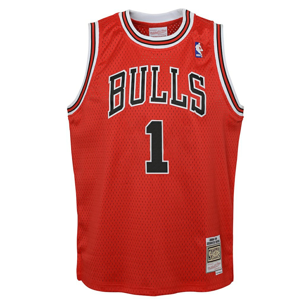 Mitchell & Ness Derrick Rose Chicago Bulls Youth 2008/09 Hardwood Classics Swingman Jersey Red