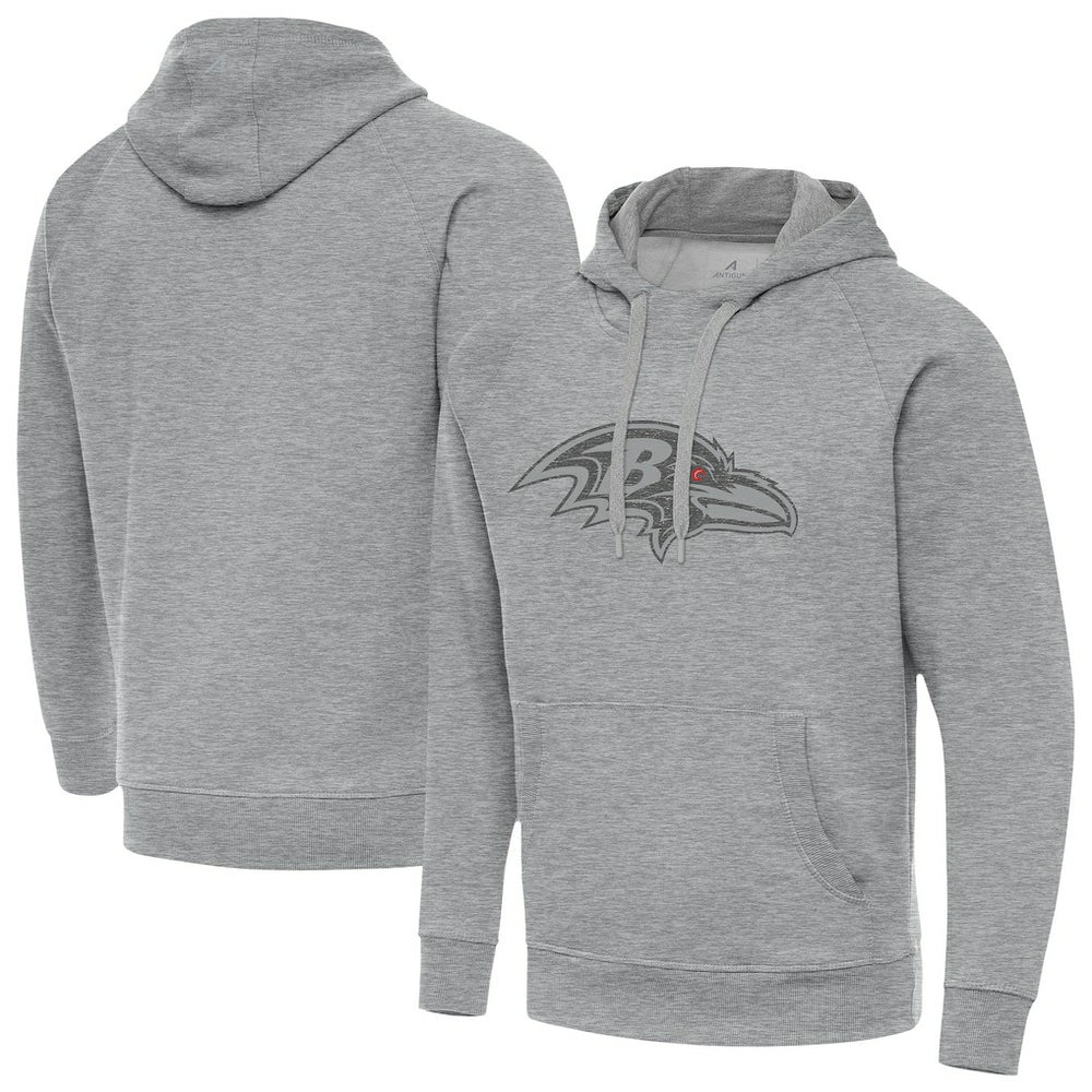 Baltimore Ravens Antigua Victory Hoodie - Heather Gray - NFL