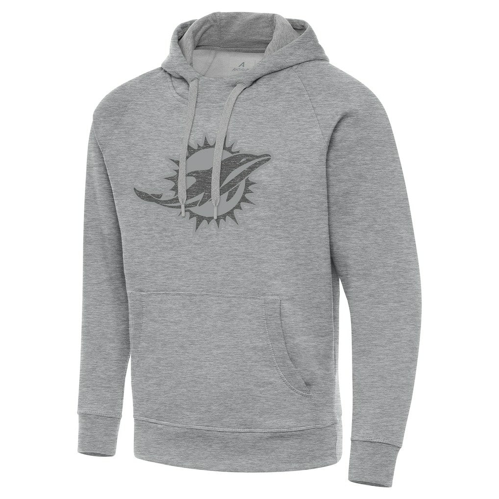 Miami Dolphins Antigua Victory Hoodie - Heather Gray - NFL