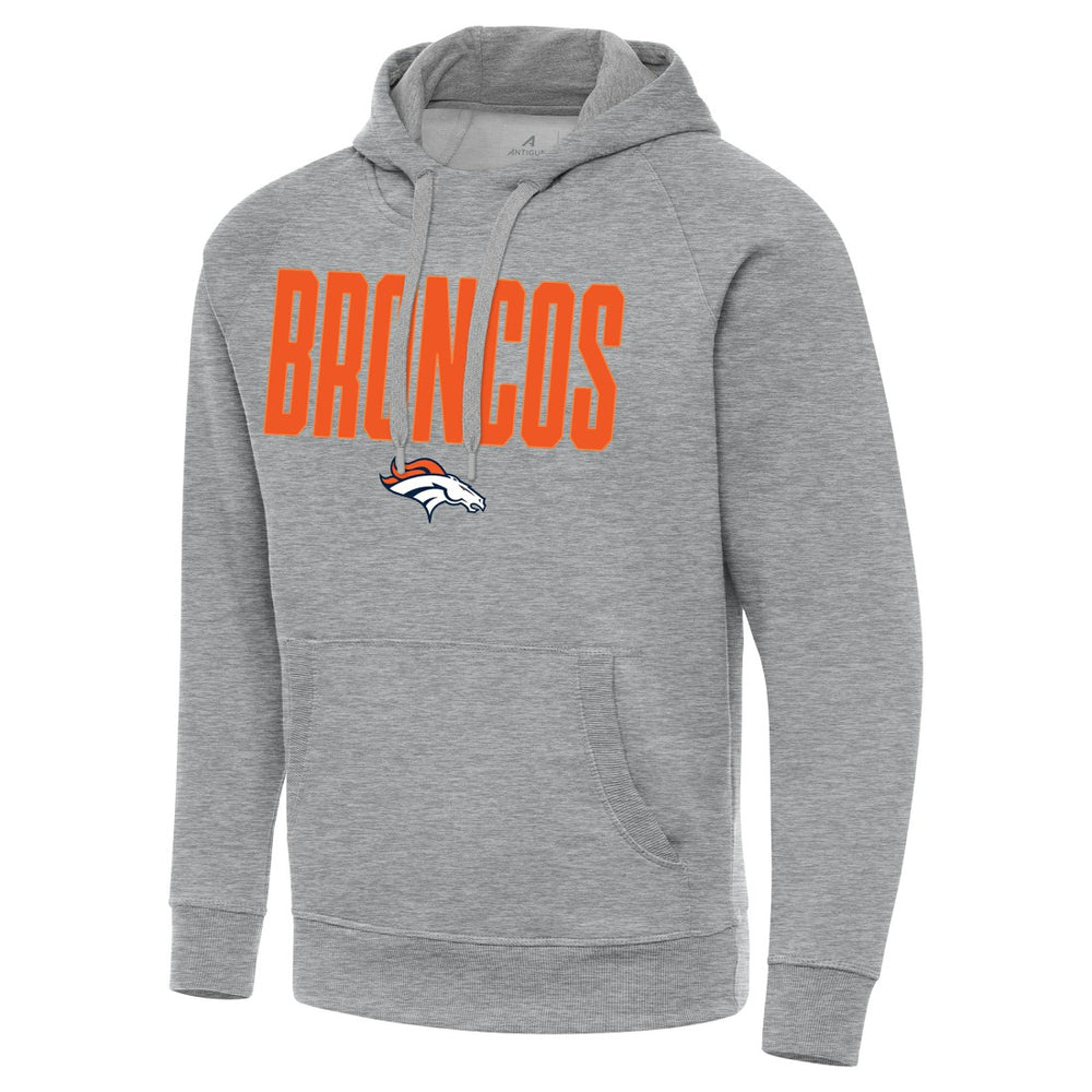 Denver Broncos Antigua Victory Hoodie - Heather Gray - NFL