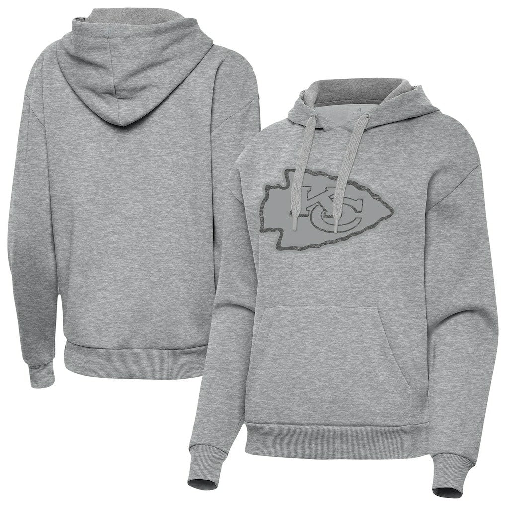 Kansas City Chiefs Antigua Women's Victory Hoodie - Heather Gray - NFL