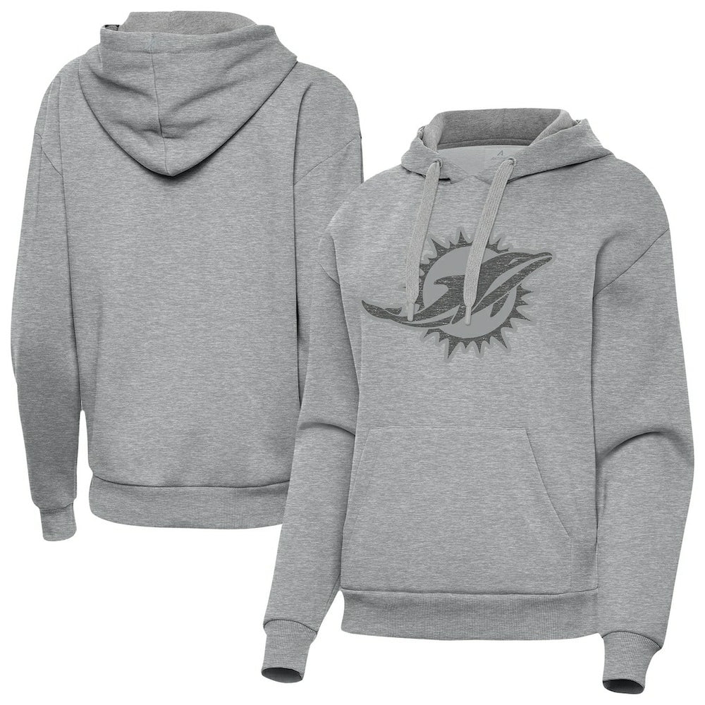 Miami Dolphins Antigua Women's Victory Hoodie - Heather Gray - NFL