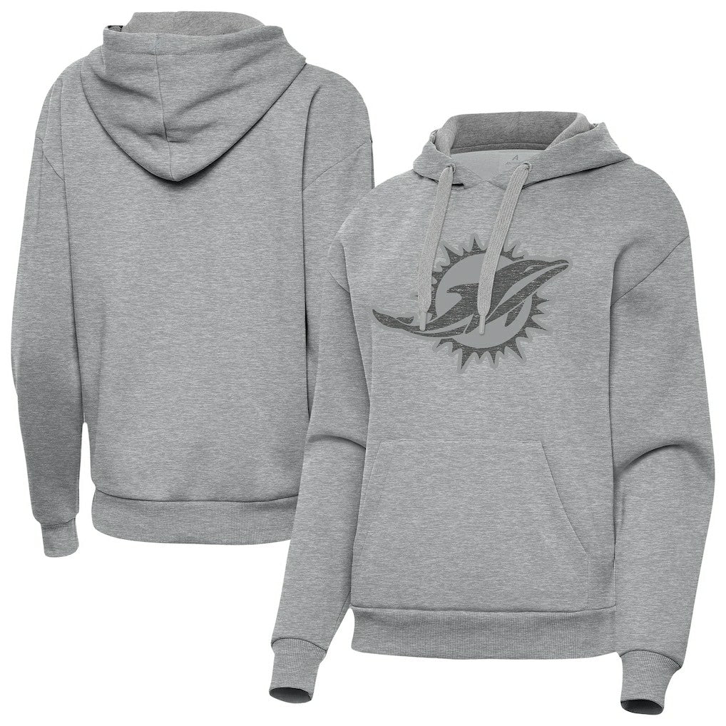 Miami Dolphins Antigua Women's Victory Hoodie - Heather Gray - NFL