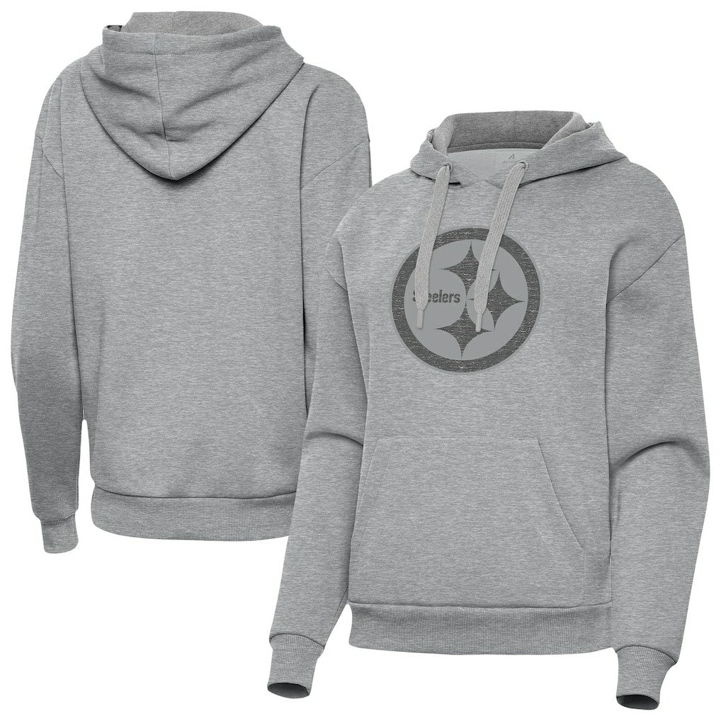Pittsburgh Steelers Antigua Women's Victory Hoodie - Heather Gray - NFL