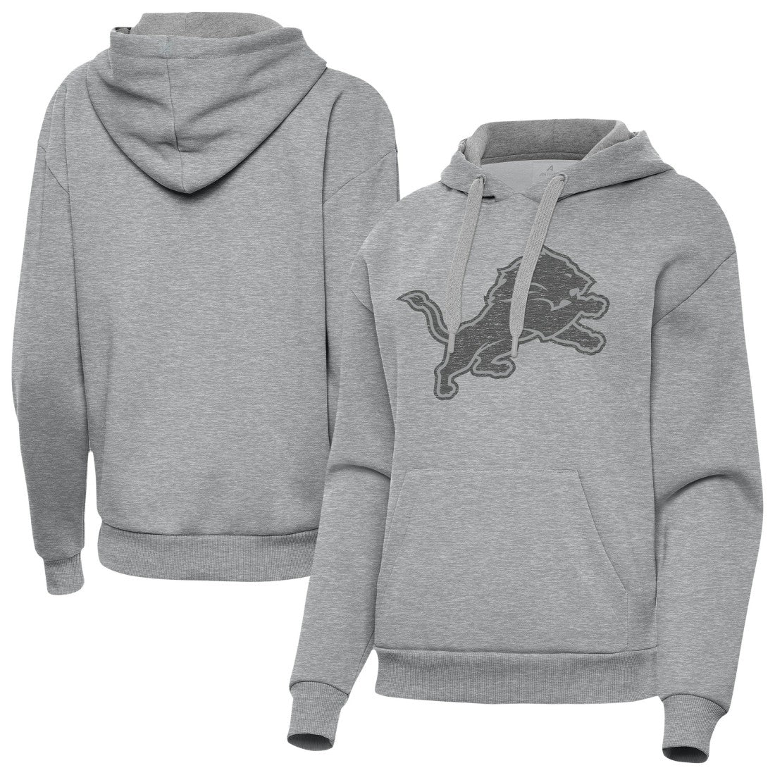 Detroit Lions Antigua Women's Victory Hoodie - Heather Gray - NFL