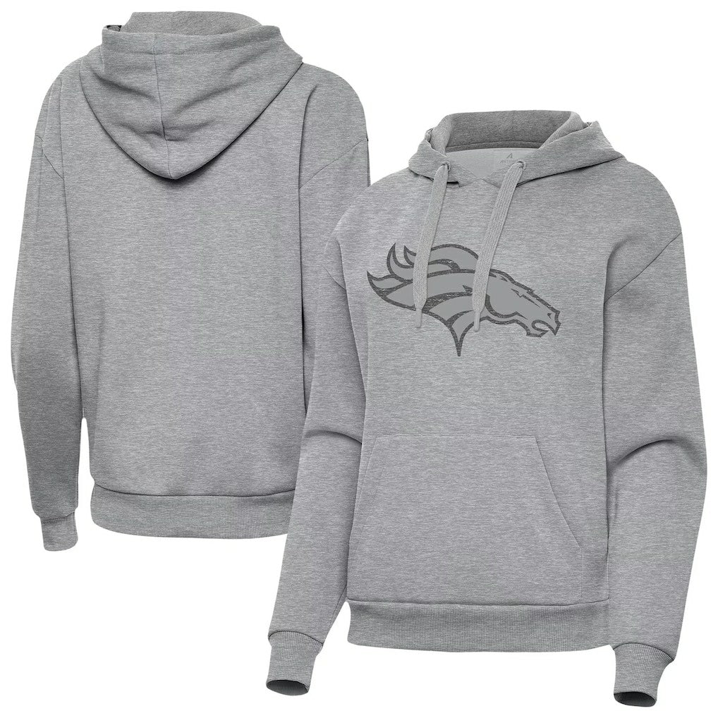 Denver Broncos Antigua Women's Victory Hoodie - Heather Gray - NFL