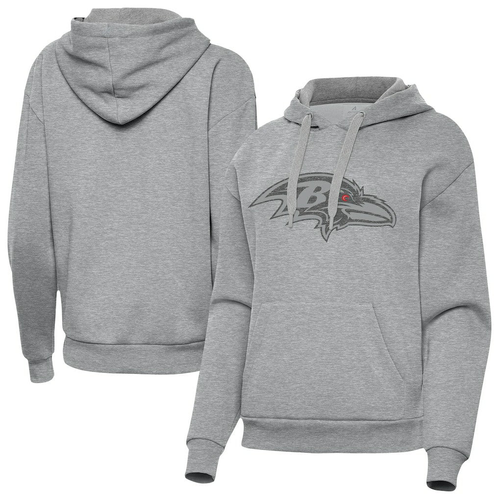 Baltimore Ravens Antigua Women's Victory Hoodie - Heather Gray - NFL
