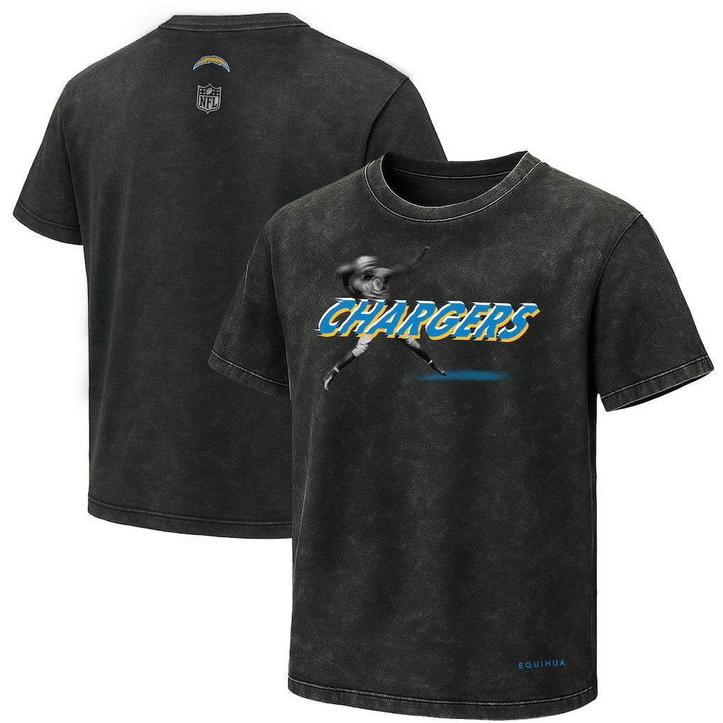 Los Angeles Chargers EQUIHUA Retro T-Shirt - Black - NFL