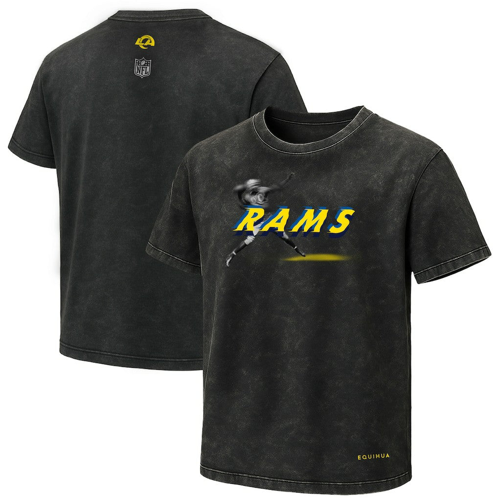 Los Angeles Rams EQUIHUA Retro T-Shirt - Black - NFL