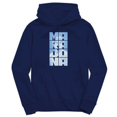 Diego Maradona Argentina National Team Vive La Fete Youth Portrait Pullover Hoodie Navy