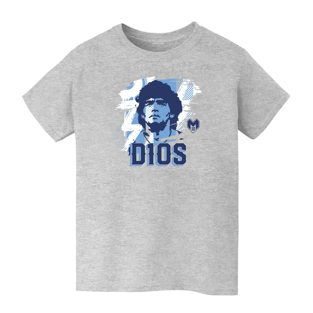 Diego Maradona Argentina National Team Vive La Fete Youth D10S T-Shirt Gray