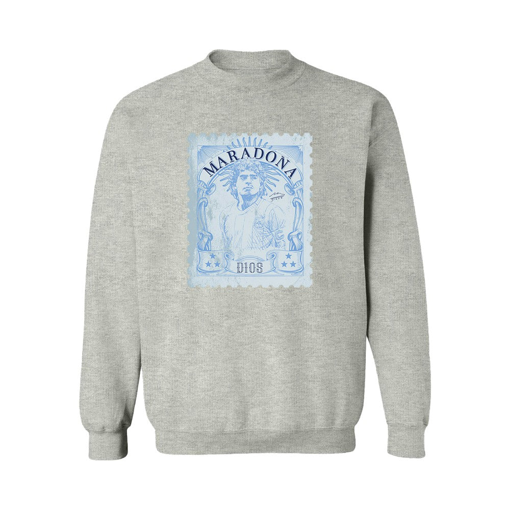 Diego Maradona Argentina National Team Vive La Fete Women's Vintage Stamp Sweatshirt Gray