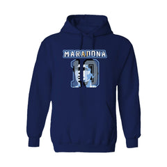 Diego Maradona Argentina National Team Vive La Fete Women's Name & Number Pullover Hoodie Navy